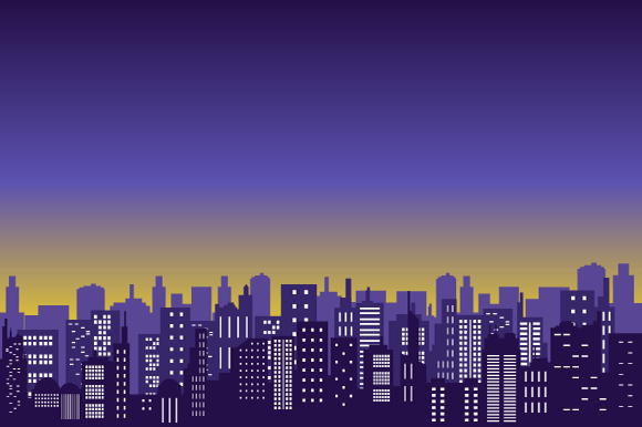 Download Panoramic View City with Purple Building - Premium Bundle